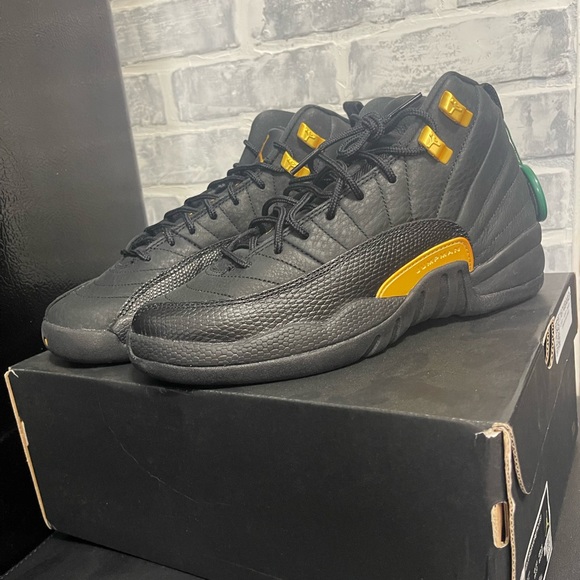 “New” Jordan 12 Retro Taxi Black/Gold Shoe Size 6 - Picture 2 of 10